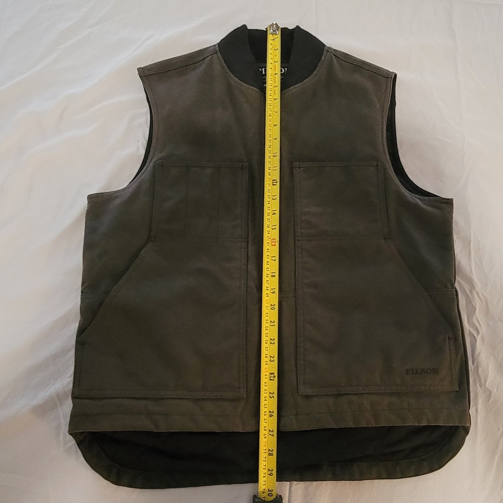 Filson Waxed Canvas Heavy Weight Insulated Vest Gem